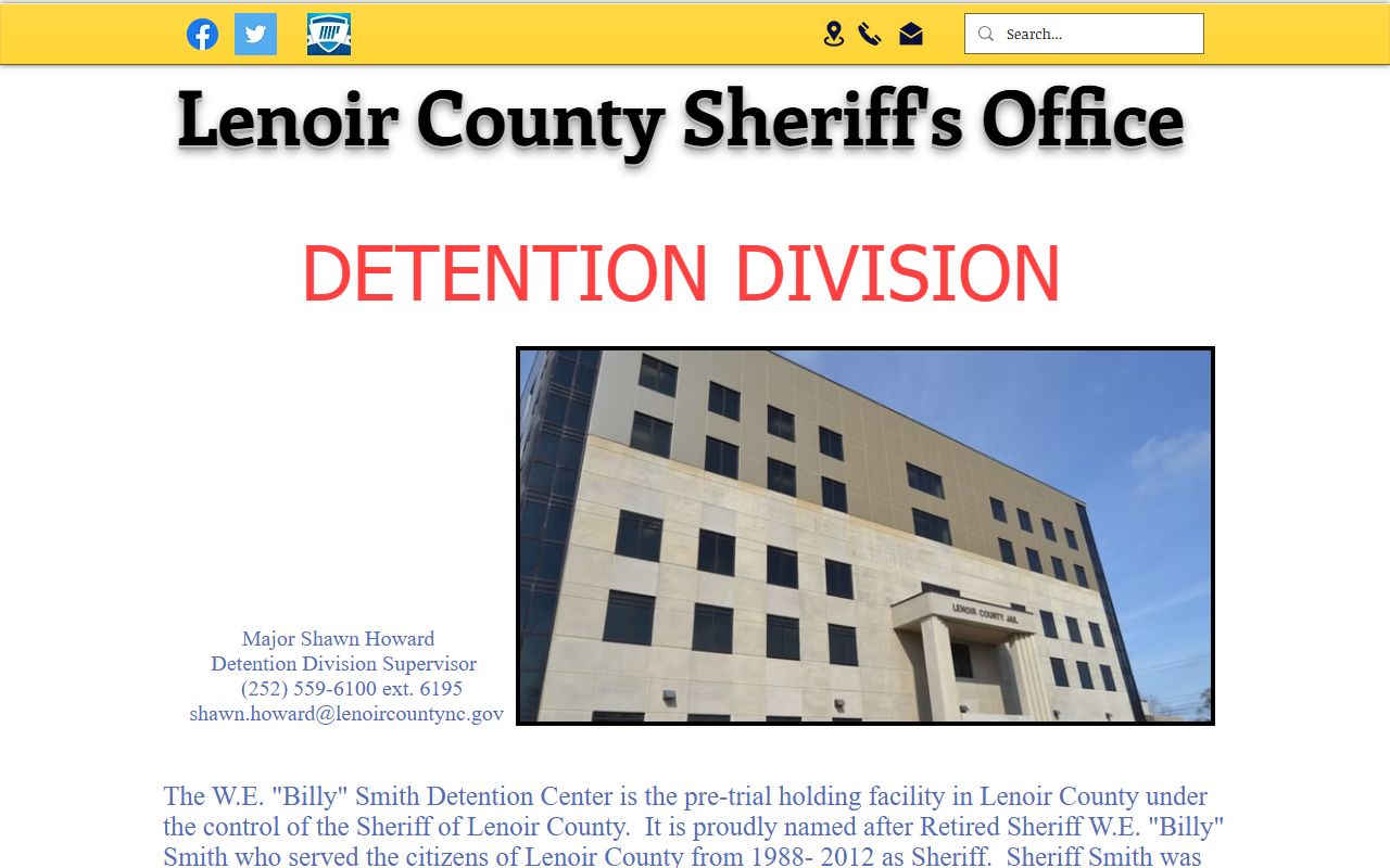 Lenoir County Detention Division inmate population information