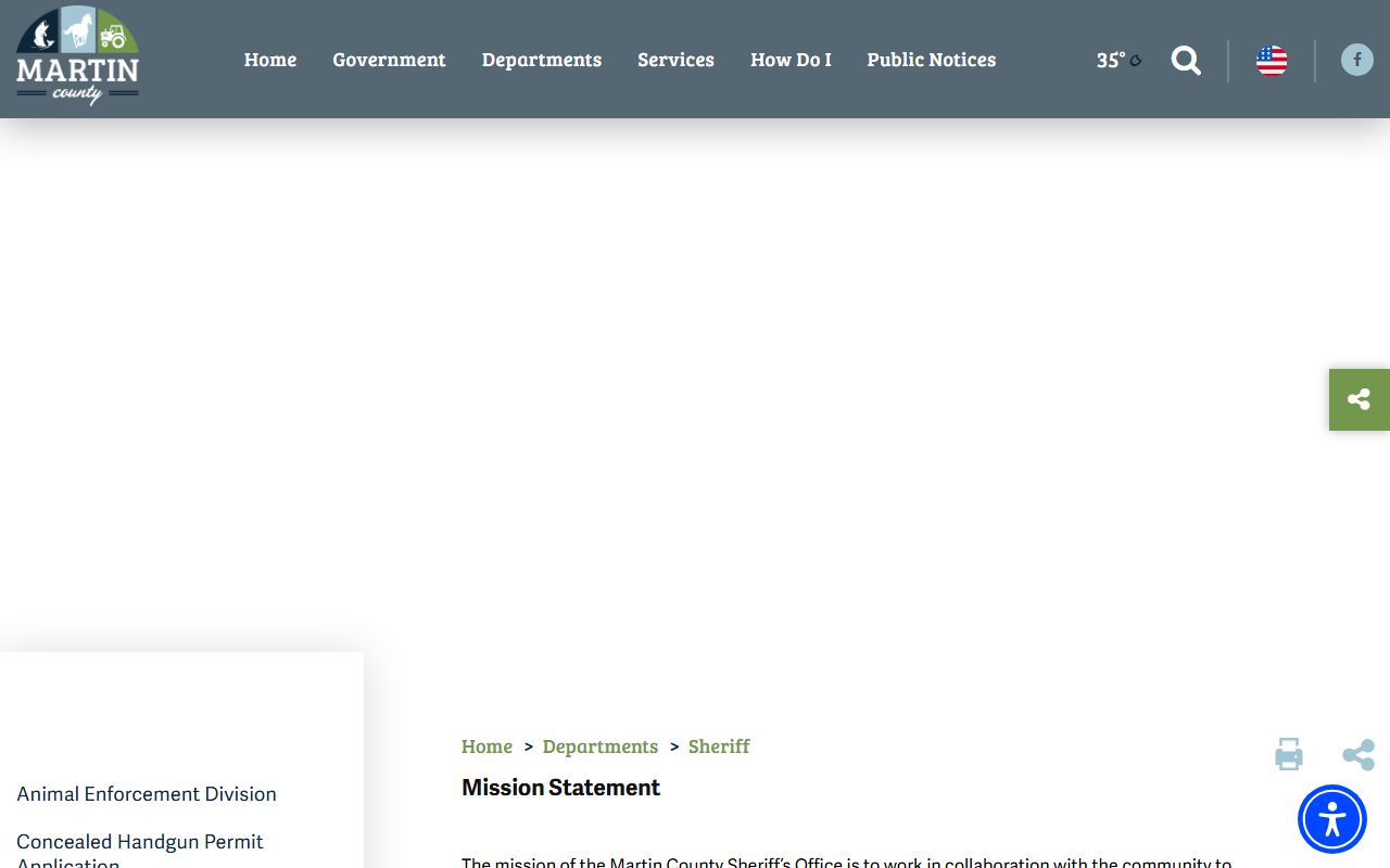 Martin County Sheriff's Office inmate population page